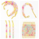 دستبند استوانه رنگی شیشه ای