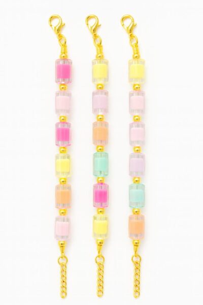 دستبند استوانه رنگی شیشه ای