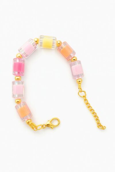 دستبند استوانه رنگی شیشه ای