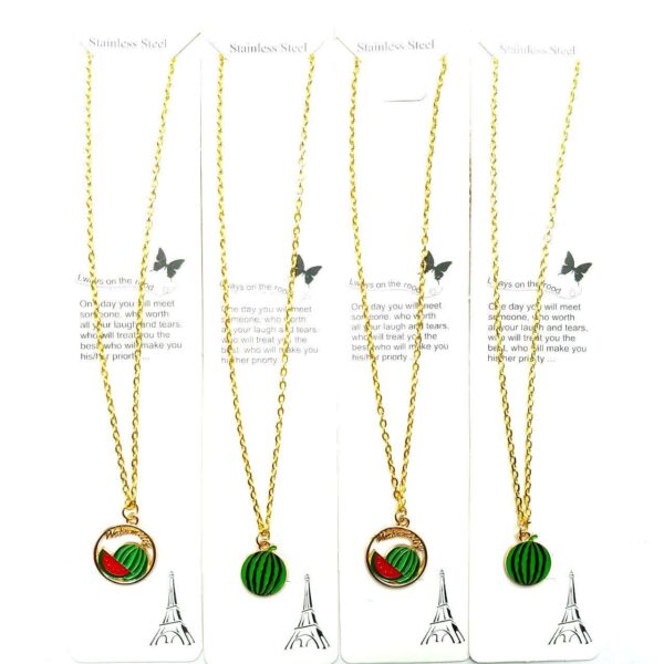 گردنبند یلدایی هندوانه فلزی