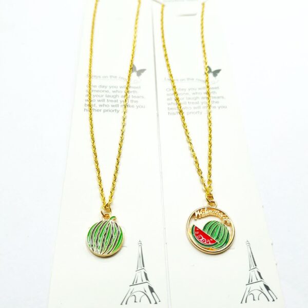 گردنبند یلدایی هندوانه فلزی