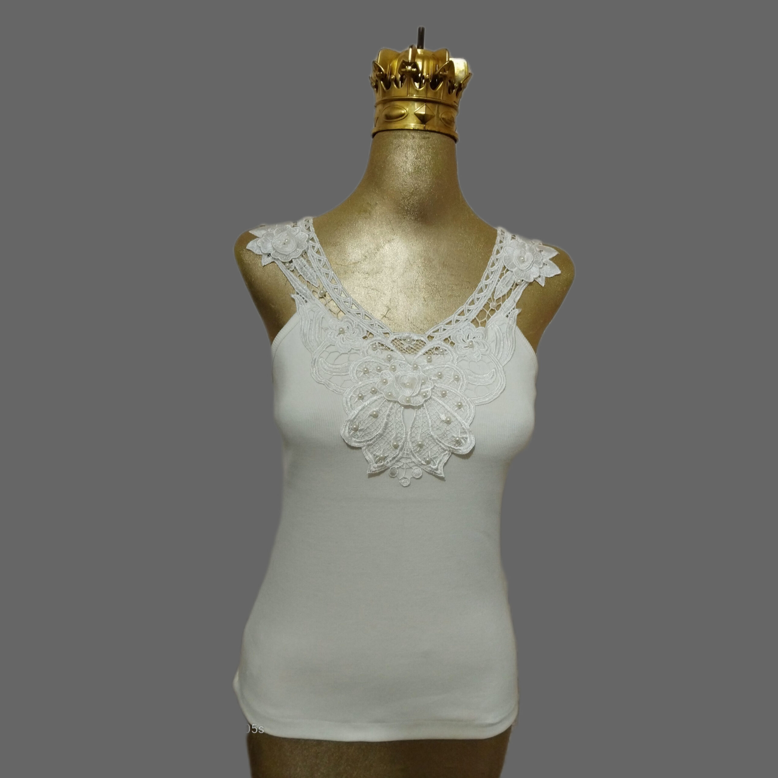 تاپ زمستانه مجلسی گیپور دار مرواریدی کد Z.po988