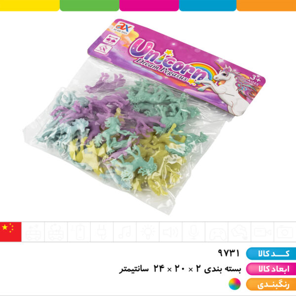 فیگور حیوانات اسب تک شاخ ۴۰ عددی کوچک