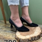 کفش زنانه پاشنه دار مجلسی نگین دار