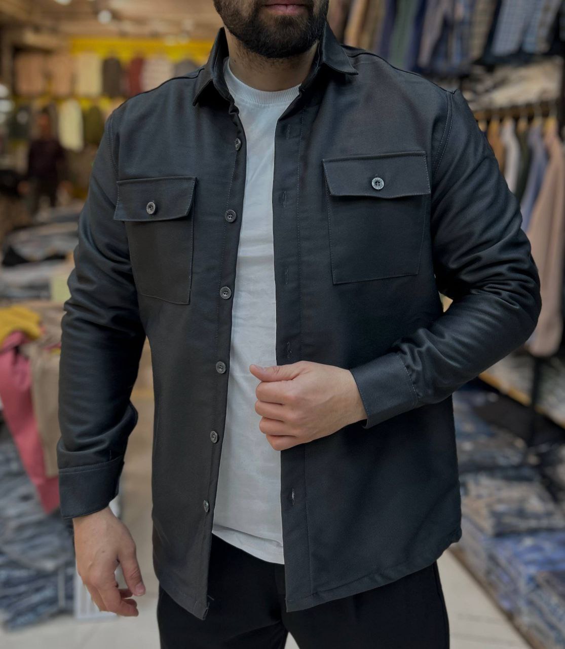 پیراهن مردانه داخل خز دو جیب