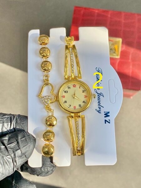 ساعت فول نگین همراه دستبند