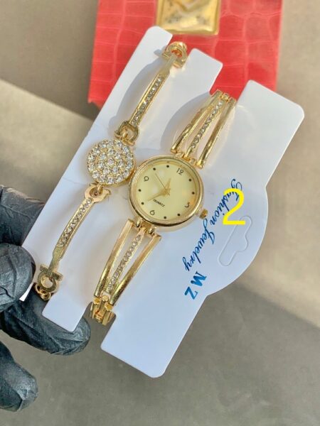 ساعت فول نگین همراه دستبند