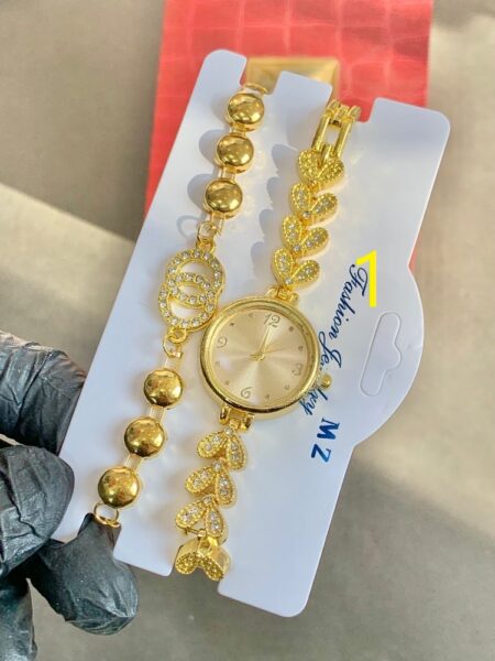 ساعت فول نگین همراه دستبند