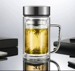 لیوان دمنوش پیرکس دوجداره