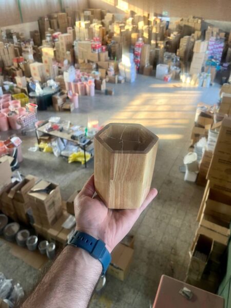 جا قاشقی چوبی شش ضلعی