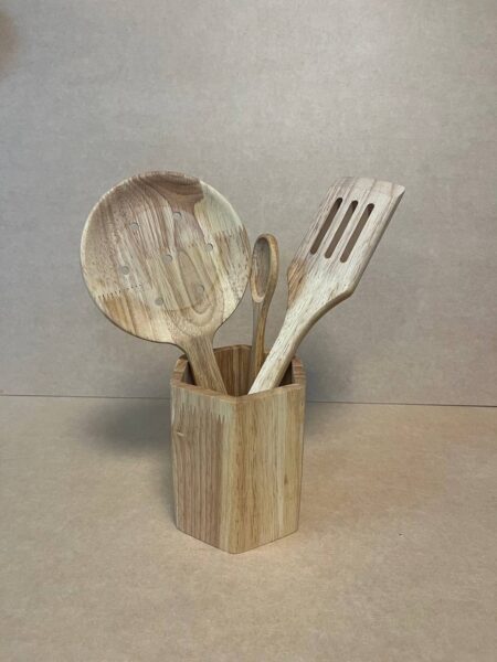 جا قاشقی چوبی شش ضلعی