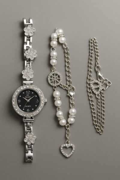 ساعت ظریف زنانه دو دستبندی