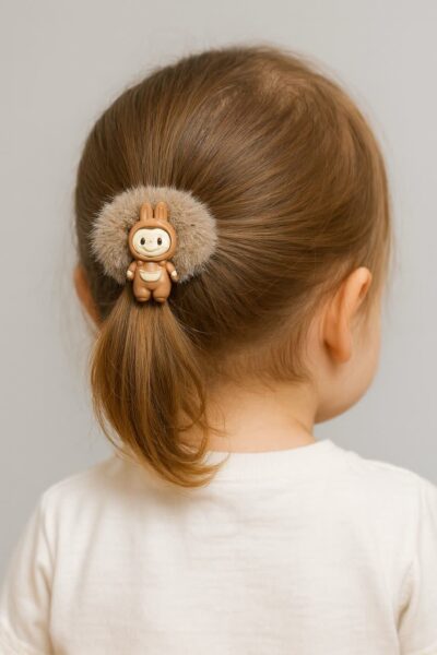 کش کارتی خز عروسکی قهوه ای