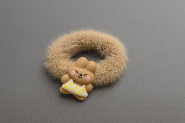 کش کارتی خز عروسکی قهوه ای