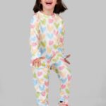 بلوز و شلوار دخترانه طرح قلب رنگی