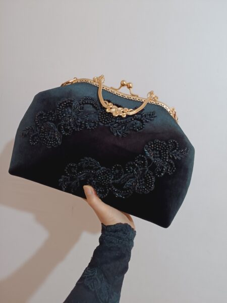 کیف دهانه فلزی جواهردوزی