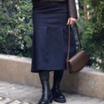 دامن جین پیلی دار