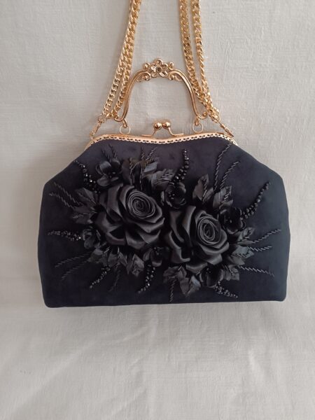 کیف دهانه فلزی روباندوزی