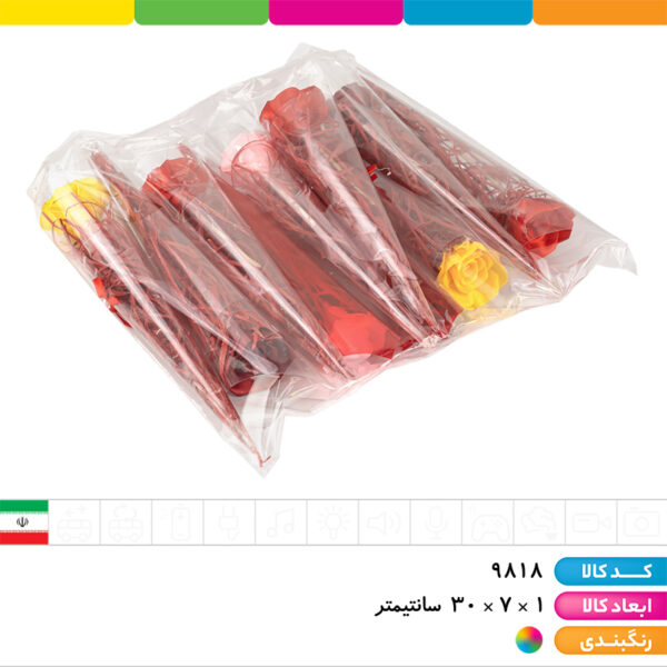 شاخه گل رز پاپیون دار