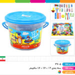 خمیربازی سطلی بزرگ ۱۲ رنگ آریا