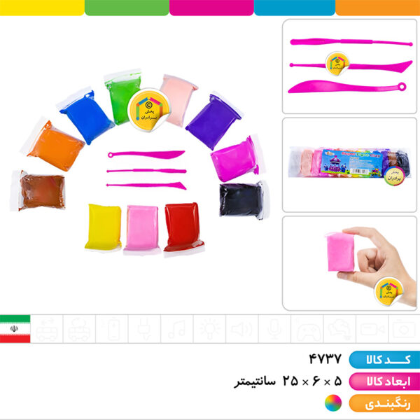 خمیر کلی ۱۲ رنگ