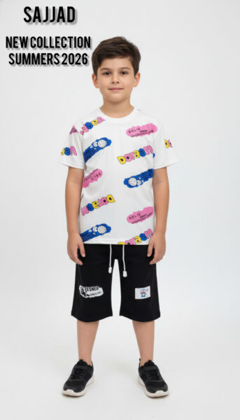 ست تیشرت شلوارک پسرانه طرح doram