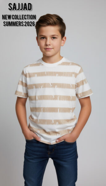 تیشرت تک پسرانه طرح راه راه