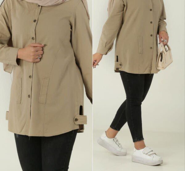 مانتو کتان کاغذی بغل چاک دار