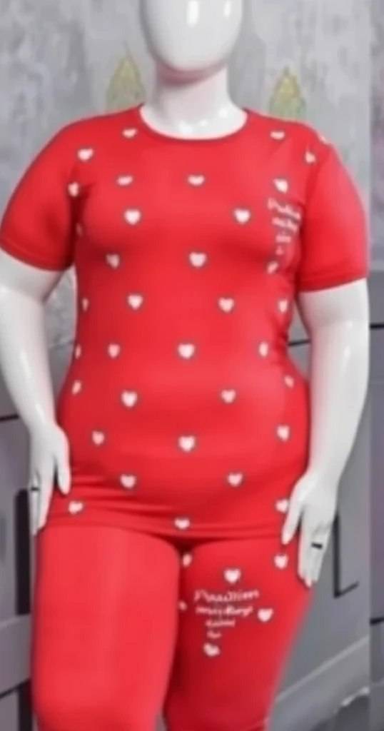 ست تیشرت و شلوار زنانه چاپ قلب