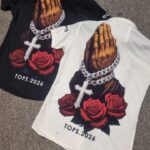 پیراهن طرح دار آستین کوتاه