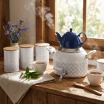 ست ۵ پارچ چای خوری، کتری و قوری