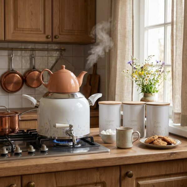 ست ۵ پارچ چای خوری، کتری و قوری