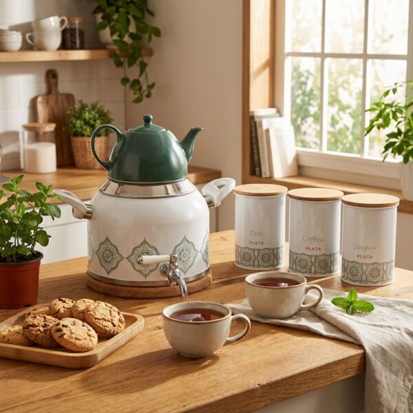 ست ۵ پارچ چای خوری، کتری و قوری