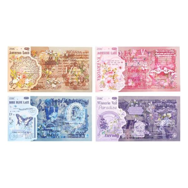 برچسب طرح گل و پروانه