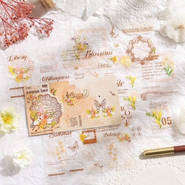 برچسب طرح گل و پروانه