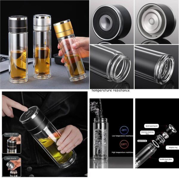 فلاسک دمنوش درب فشاری