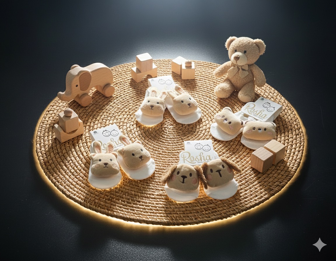 جوراب بچگانه عروسكي روشا