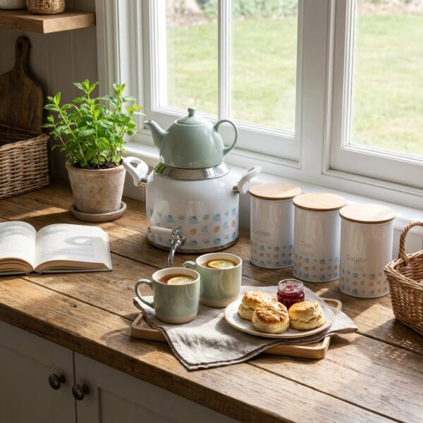 ست ۵ پارچ چای خوری، کتری و قوری