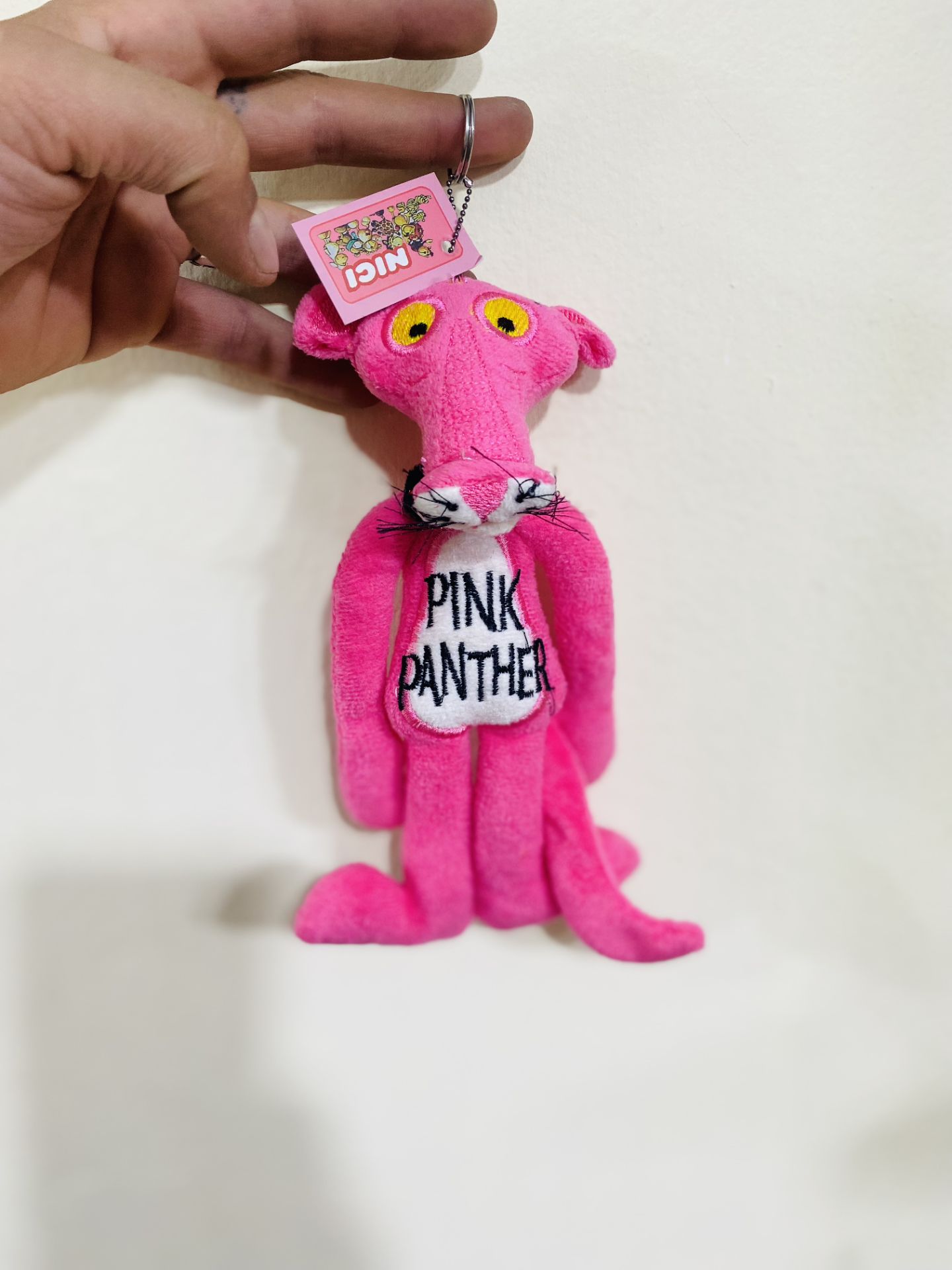 عروسک سر کلیدی پلنگ صورتی