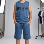 ست تاپ و شلوارک پسرانه طرح MILANO