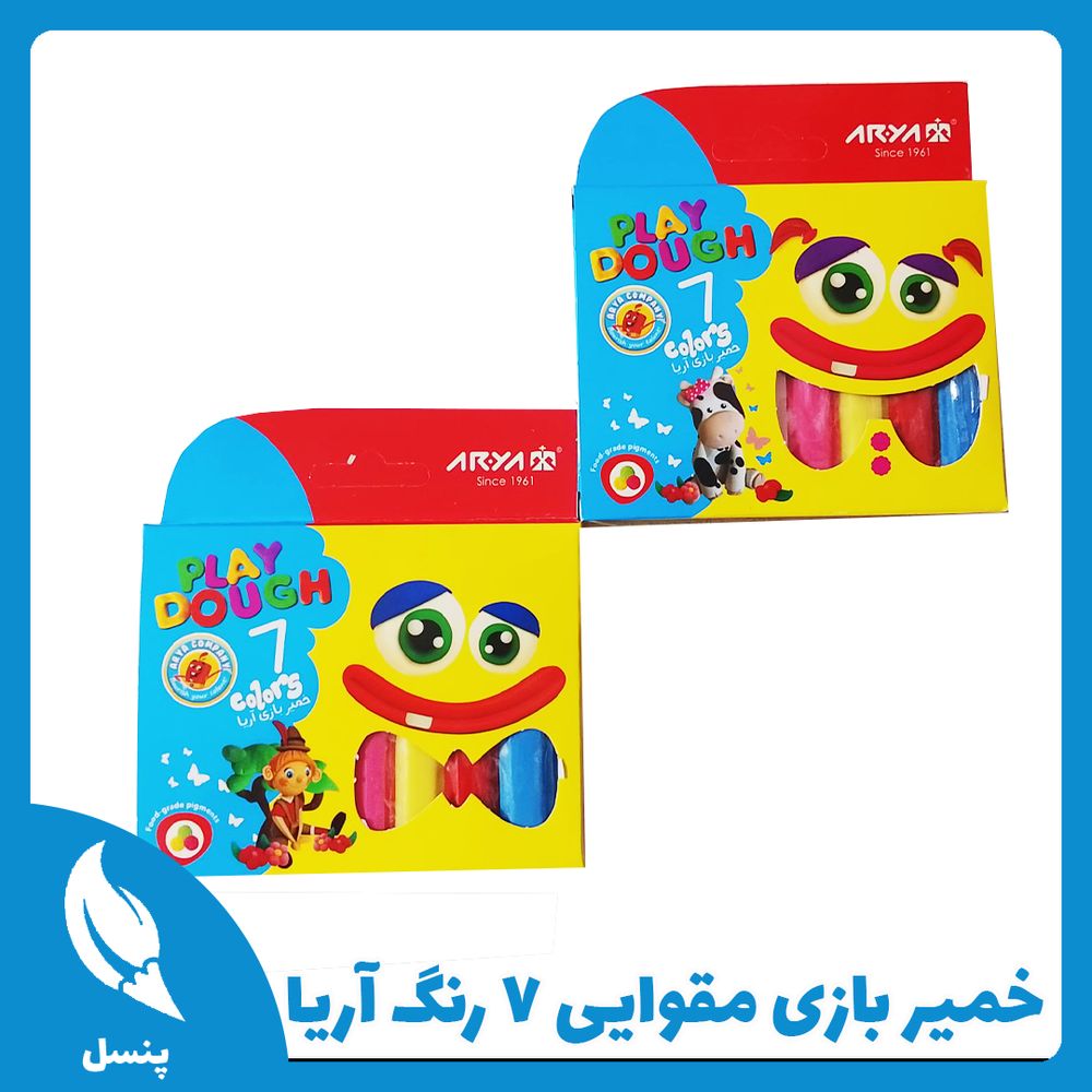 خمیر بازی 7 رنگ مقوایی آریا