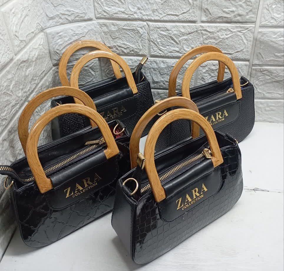 کیف زنانه ورنی دسته چوبی