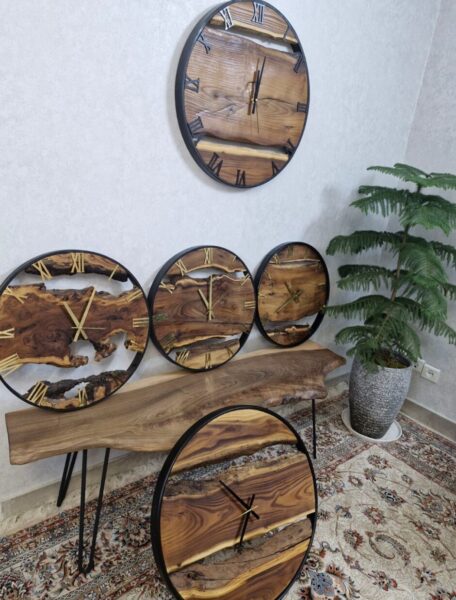 ساعت دیواری روستیک چوبی