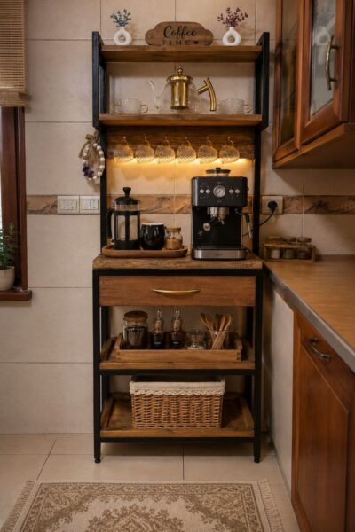 کافی بار چوب و فلز