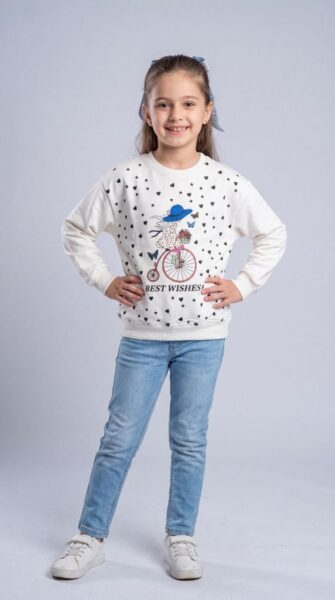 بلوز تک دخترونه پاییزه طرح bicycle