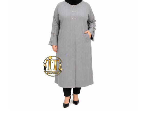 مانتو سایز بزرگ دکمه مخفی