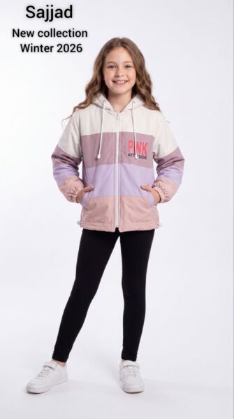 سویشرت دورو دخترانه طرح pink